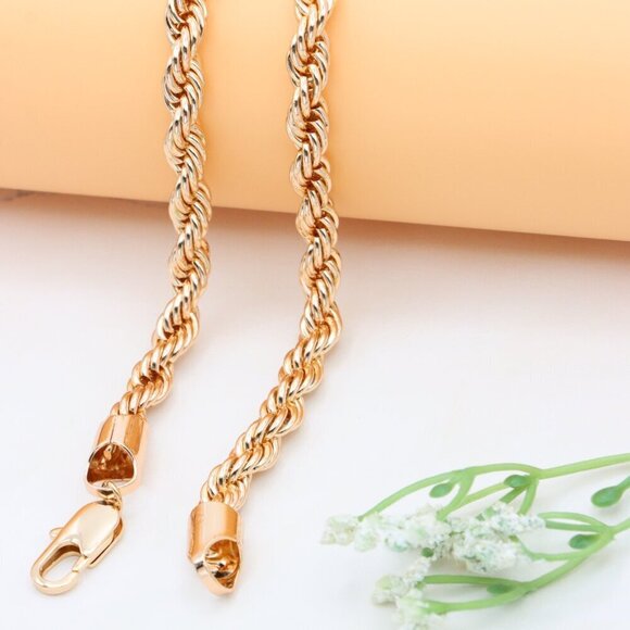 Bold Rope Design Rose Gold Necklace for Stylish Look, XPNL0342 - Picture 7 of 10